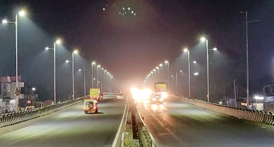 Lighting work started on Murthal flyover of GT Road.