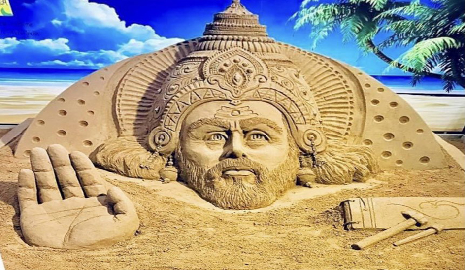 Vishwakarma Jayanti 2021: Sand artist Sudarshan Patnaik unveils the grand artwork of Lord Vishwakarma!