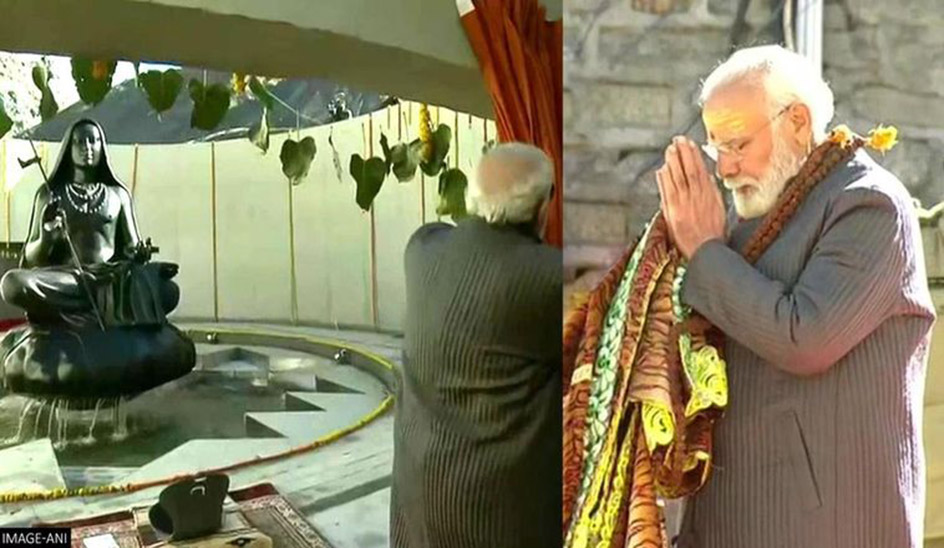 PM Modi Kedarnath Yatra: PM Modi performed Rudrabhishek in Kedarnath, 12 feet high Adi Shankaracharya's statue also unveiled