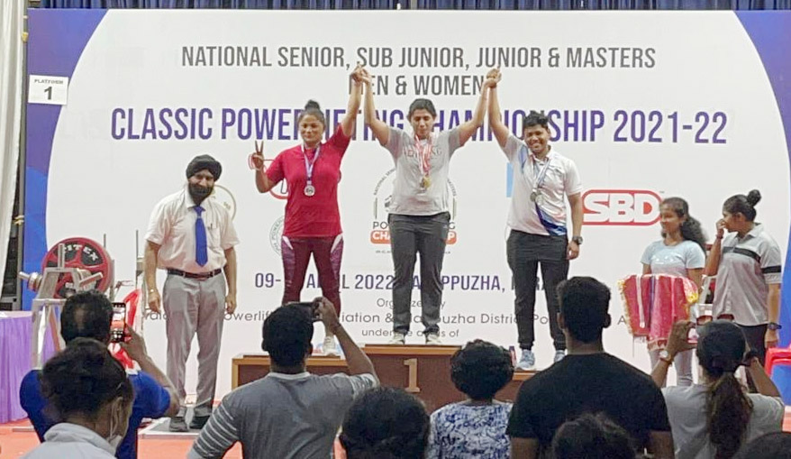 Sonepat: Puja Tyagi of Sonepat won gold medal in power lifting in Kerala