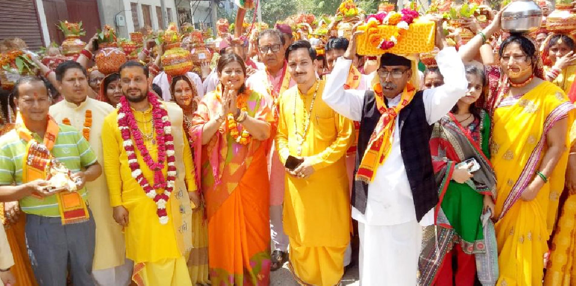 Sonipat: Before Bhagwat Katha, Uttarakhand brotherhood took out Kalash Yatra