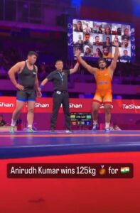 Sonepat: Chhatrasal Stadium wrestler Anirudh Gulia won bronze in Senior Asian Wrestling Championship