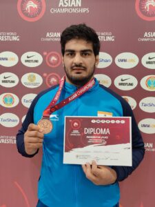 Sonepat: Chhatrasal Stadium wrestler Anirudh Gulia won bronze in Senior Asian Wrestling Championship