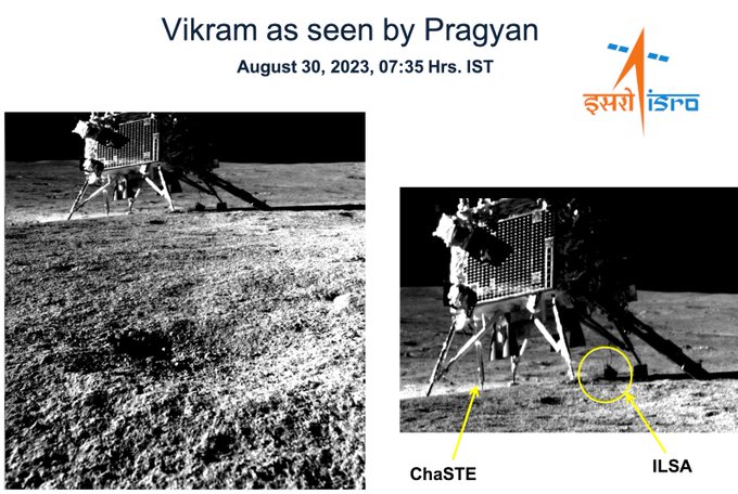 ISRO's Chandrayaan 3 mission: First photo of Vikram lander taken by Pragyan, a week after landing