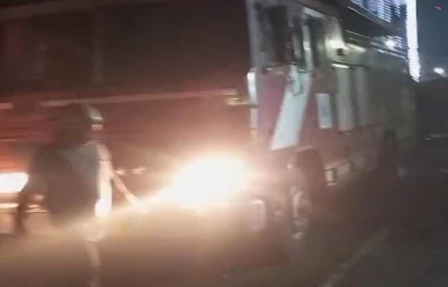 A fire at a three-storey general store in Gannaur caused losses worth crores.