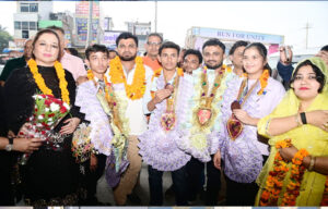 Shooters from Gannaur won medals in Nationals, three players welcomed