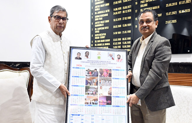 Sonepat: Governor releases calendar for the year 2026 at DCRUST