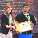 Yogiraj Mohit registered his name in the India Book of Records for Rubber Neti.