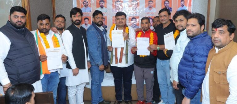 Appointment letters handed over to the executive committee of Yuva Morcha Gannaur Mandal