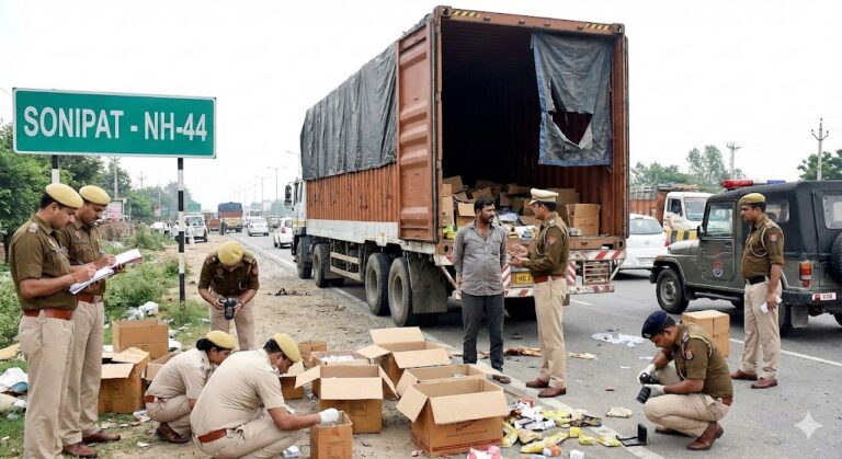 Sonipat Goods worth lakhs stolen from a truck parked on NH-44