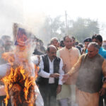 Sonipat: Rahul's effigy burnt and BJP protest against insult to Sikh community