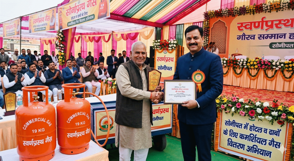“Swarnaprastha Gaurav Samman” launched in Sonipat, hotels and dhabas will get commercial gas cylinders.