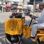 Sonepat Mayoral candidate makes road roller his election symbol as his campaign vehicle