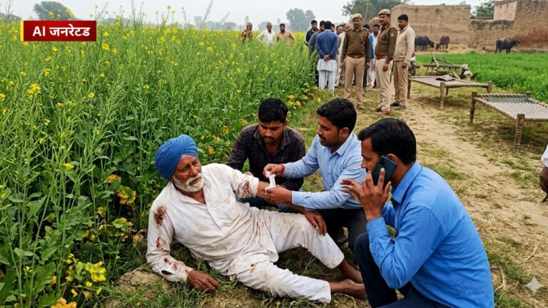 Sonipat Leopard attacks farm, elderly farmer injured, condition critical