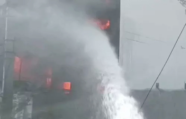 Sonipat Massive fire breaks out at cooler factory in Rai Industrial Area