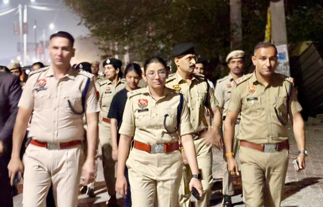 Tight police security cordon set up on Jindal University Road in Sonipat