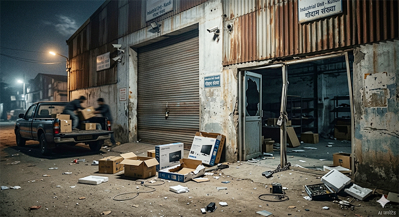 Sonipat: Electronic goods worth lakhs stolen from a closed warehouse in Kundli