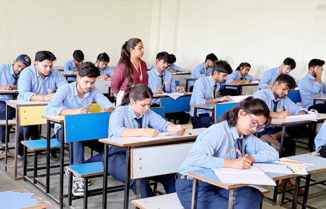 More than 300 students from eight colleges appeared for the first semester pharmacy exam.