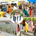 A huge crowd of devotees gathered at Satkumbha Dham on Ganga Dussehra.