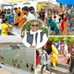 A huge crowd of devotees gathered at Satkumbha Dham on Ganga Dussehra.