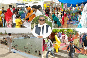 A huge crowd of devotees gathered at Satkumbha Dham on Ganga Dussehra.
