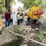Sonepat Sewerage supply disrupted in 18 colonies of the city due to line burst.