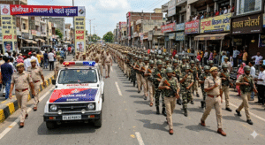 Sonipat Confident of security in the city before voting, flag march taken out
