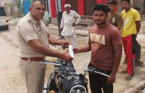 Bullet seized along with three riders in Sonipat, challan of Rs 22 thousand