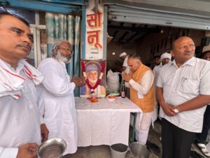 Community feast and spiritual gathering organized at Sant Kabir Chaura Ashram on the eve of Kabir Jayanti.