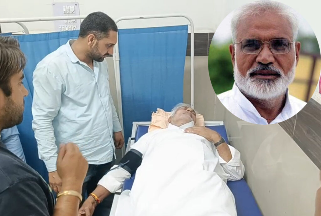 Hisar MP Jai Prakash's car met with an accident after a bull suddenly appeared on the highway; he had a narrow escape.