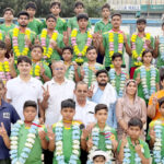 Sonipat: 28 winners of the Haryana Pencak Silat Championship welcomed at Pratap Vidyalaya.