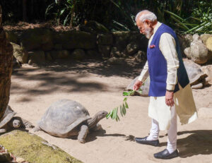 Prime Minister Modi arrives in Seychelles; will be the chief guest at the National Day celebrations.