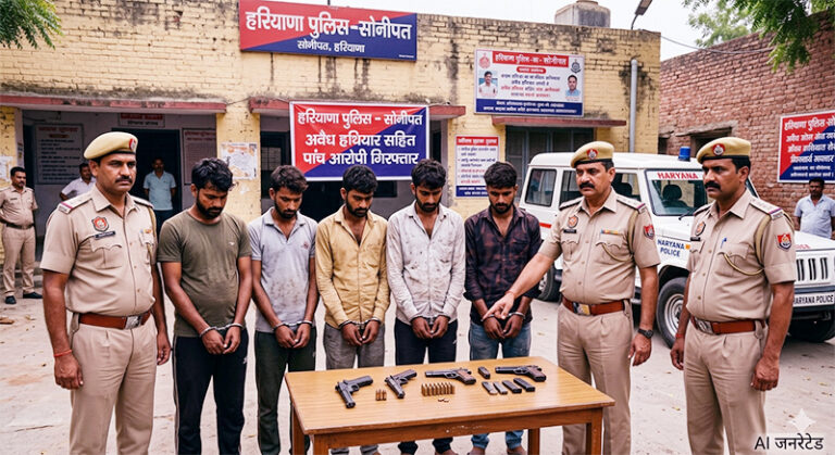 Sonipat: Five accused arrested with illegal weapons in five separate cases; sent to jail.