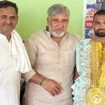 Sonipat Grand welcome for international gold-medalist wrestler Deepak Rathi.