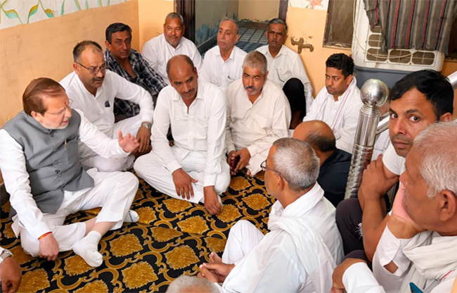 Sonipat Minister meets family of youth who died in Lucknow fire incident.