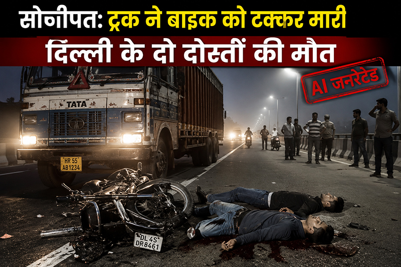 Sonipat: Two friends from Delhi killed after truck hits their bike.