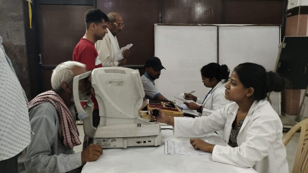 160 patients examined, 9 operated on at free eye camp.