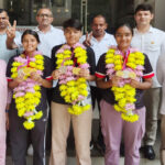 Sonipat Three daughters welcomed after winning medals at the National Netball Championship.