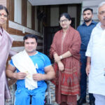 Sonipat: Commonwealth Games para-powerlifters Sudhir Lath and Ashok felicitated.