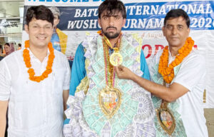 Sonipat: Nitesh won the Wushu gold medal in the 90 kg weight category in Georgia.