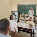 Sonipat Inmates at the district jail learned yoga, pranayama, and Sudarshan Kriya.